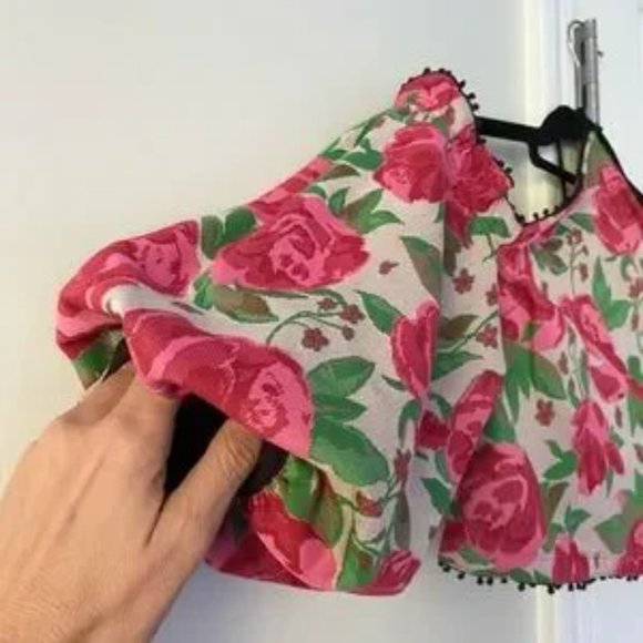 NWT Anthropologie Frida Off Shoulder Floral Halter Top in Rose Combo, XXS - Picture 8 of 13